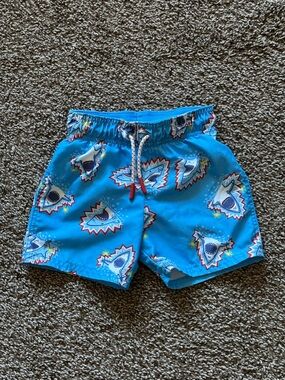 Toddler Boy 3T Blue Shark Swim Shorts